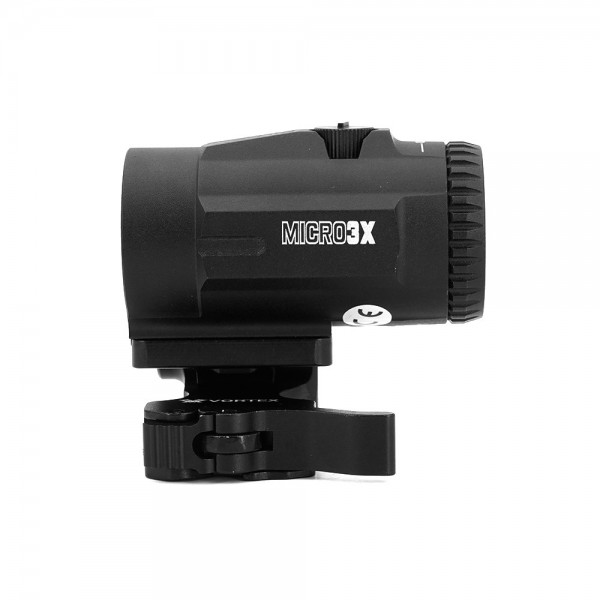 Vortex Optics Micro 3X Magnifier (V3XM) With Quick-Release Flip Mount – Picatinny, Black, For Hunting & Rifle