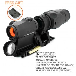 EVOLUTIONGEAR AIMPOINT 3XMAG-1 3X Magnifier&leap qd mount&T2Red dot sight&LRP Mount 1.93" Combo